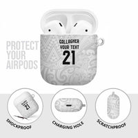 New Zealand Rangatira Custom AirPods Case All White Niho Taniwha Maori Tribal LT9 - Polynesian Pride