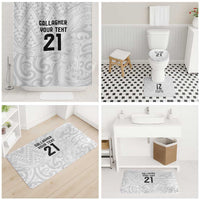 New Zealand Rangatira Custom Bathroom Set All White Niho Taniwha Maori Tribal - Polynesian Pride