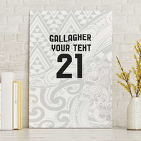 New Zealand Rangatira Custom Canvas Wall Art All White Niho Taniwha Maori Tribal