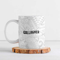 New Zealand Rangatira Custom Ceramic Mug All White Niho Taniwha Maori Tribal - Polynesian Pride