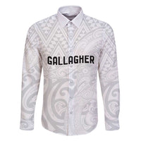 New Zealand Rangatira Custom Family Matching Tank Maxi Dress and Hawaiian Shirt All White Niho Taniwha Maori Tribal