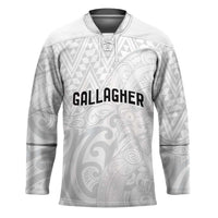 New Zealand Rangatira Custom Hockey Jersey All White Niho Taniwha Maori Tribal - Polynesian Pride