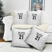 New Zealand Rangatira Custom Pillow Cover All White Niho Taniwha Maori Tribal - Polynesian Pride