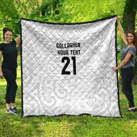 New Zealand Rangatira Custom Quilt All White Niho Taniwha Maori Tribal