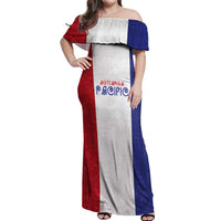 New Zealand Rugby Pacific Personalised Off Shoulder Maxi Dress Maori Style Tribal Tapa Pattern