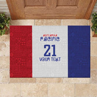 New Zealand Rugby Pacific Personalised Rubber Doormat Maori Style Tribal Tapa Pattern