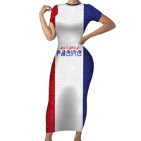 New Zealand Rugby Pacific Personalised Short Sleeve Bodycon Dress Maori Style Tribal Tapa Pattern