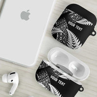 New Zealand Rugby Pacific Personalised AirPods Case All Black Maori Pasifika Fern Pattern LT9 - Polynesian Pride