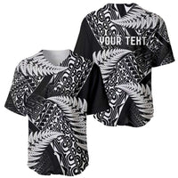 New Zealand Rugby Pacific Personalised Baseball Jersey All Black Maori Pasifika Fern Pattern