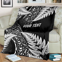 New Zealand Rugby Pacific Personalised Blanket All Black Maori Pasifika Fern Pattern