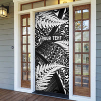 New Zealand Rugby Pacific Personalised Door Cover All Black Maori Pasifika Fern Pattern - Polynesian Pride