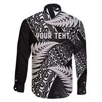 New Zealand Rugby Pacific Personalised Family Matching Long Sleeve Bodycon Dress and Hawaiian Shirt All Black Maori Pasifika Fern Pattern