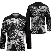New Zealand Rugby Pacific Personalised Hockey Jersey All Black Maori Pasifika Fern Pattern LT9 - Polynesian Pride
