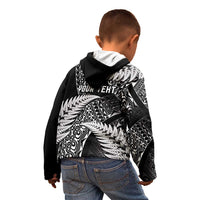 New Zealand Rugby Pacific Personalised Kid Hoodie All Black Maori Pasifika Fern Pattern