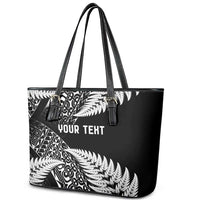 New Zealand Rugby Pacific Personalised Leather Tote Bag All Black Maori Pasifika Fern Pattern