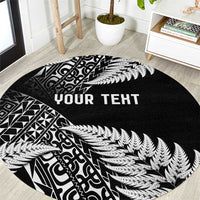 New Zealand Rugby Pacific Personalised Round Carpet All Black Maori Pasifika Fern Pattern