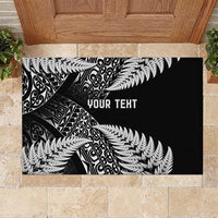 New Zealand Rugby Pacific Personalised Rubber Doormat All Black Maori Pasifika Fern Pattern