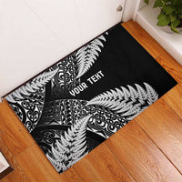 New Zealand Rugby Pacific Personalised Rubber Doormat All Black Maori Pasifika Fern Pattern