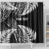 New Zealand Rugby Pacific Personalised Shower Curtain All Black Maori Pasifika Fern Pattern