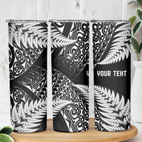 New Zealand Rugby Pacific Personalised Skinny Tumbler All Black Maori Pasifika Fern Pattern