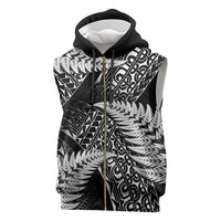 New Zealand Rugby Pacific Personalised Sleeveless Zip Hoodie All Black Maori Pasifika Fern Pattern - Polynesian Pride