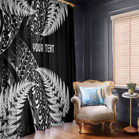 New Zealand Rugby Pacific Personalised Window Curtain All Black Maori Pasifika Fern Pattern