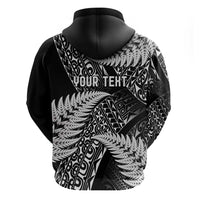 New Zealand Rugby Pacific Personalised Zip Hoodie All Black Maori Pasifika Fern Pattern