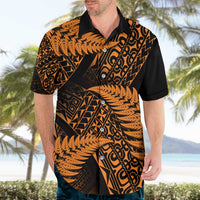 New Zealand Rugby Pacific Personalised Hawaiian Shirt All Gold Maori Pasifika Fern Pattern