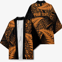 New Zealand Rugby Pacific Personalised Kimono All Gold Maori Pasifika Fern Pattern - Polynesian Pride