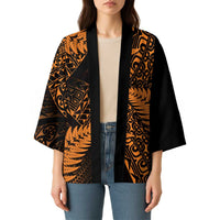 New Zealand Rugby Pacific Personalised Kimono All Gold Maori Pasifika Fern Pattern - Polynesian Pride