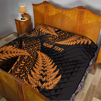 New Zealand Rugby Pacific Personalised Quilt All Gold Maori Pasifika Fern Pattern