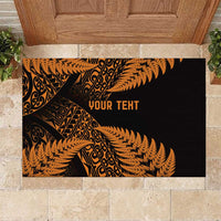 New Zealand Rugby Pacific Personalised Rubber Doormat All Gold Maori Pasifika Fern Pattern