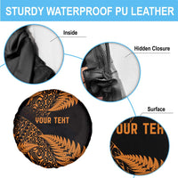 New Zealand Rugby Pacific Personalised Spare Tire Cover All Gold Maori Pasifika Fern Pattern