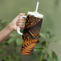 New Zealand Rugby Pacific Personalised Tumbler With Handle All Gold Maori Pasifika Fern Pattern