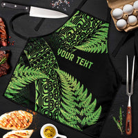 New Zealand Rugby Pacific Personalised Apron All Lime Maori Pasifika Fern Pattern - Polynesian Pride