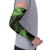 New Zealand Rugby Pacific Personalised Arm Sleeves All Lime Maori Pasifika Fern Pattern - Polynesian Pride