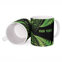 New Zealand Rugby Pacific Personalised Ceramic Mug All Lime Maori Pasifika Fern Pattern - Polynesian Pride