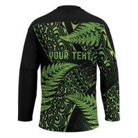 New Zealand Rugby Pacific Personalised Hockey Jersey All Lime Maori Pasifika Fern Pattern LT9 - Polynesian Pride
