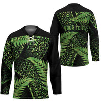 New Zealand Rugby Pacific Personalised Hockey Jersey All Lime Maori Pasifika Fern Pattern LT9 - Polynesian Pride