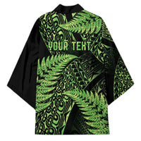 New Zealand Rugby Pacific Personalised Kimono All Lime Maori Pasifika Fern Pattern - Polynesian Pride