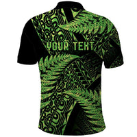 New Zealand Rugby Pacific Personalised Polo Shirt All Lime Maori Pasifika Fern Pattern