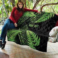 New Zealand Rugby Pacific Personalised Quilt All Lime Maori Pasifika Fern Pattern