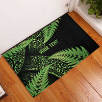 New Zealand Rugby Pacific Personalised Rubber Doormat All Lime Maori Pasifika Fern Pattern