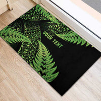 New Zealand Rugby Pacific Personalised Rubber Doormat All Lime Maori Pasifika Fern Pattern