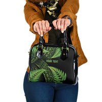New Zealand Rugby Pacific Personalised Shoulder Handbag All Lime Maori Pasifika Fern Pattern