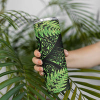 New Zealand Rugby Pacific Personalised Skinny Tumbler All Lime Maori Pasifika Fern Pattern