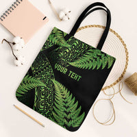 New Zealand Rugby Pacific Personalised Tote Bag All Lime Maori Pasifika Fern Pattern - Polynesian Pride