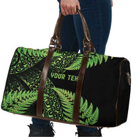 New Zealand Rugby Pacific Personalised Travel Bag All Lime Maori Pasifika Fern Pattern - Polynesian Pride