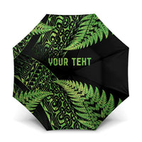 New Zealand Rugby Pacific Personalised Umbrella All Lime Maori Pasifika Fern Pattern - Polynesian Pride