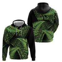 New Zealand Rugby Pacific Personalised Zip Hoodie All Lime Maori Pasifika Fern Pattern